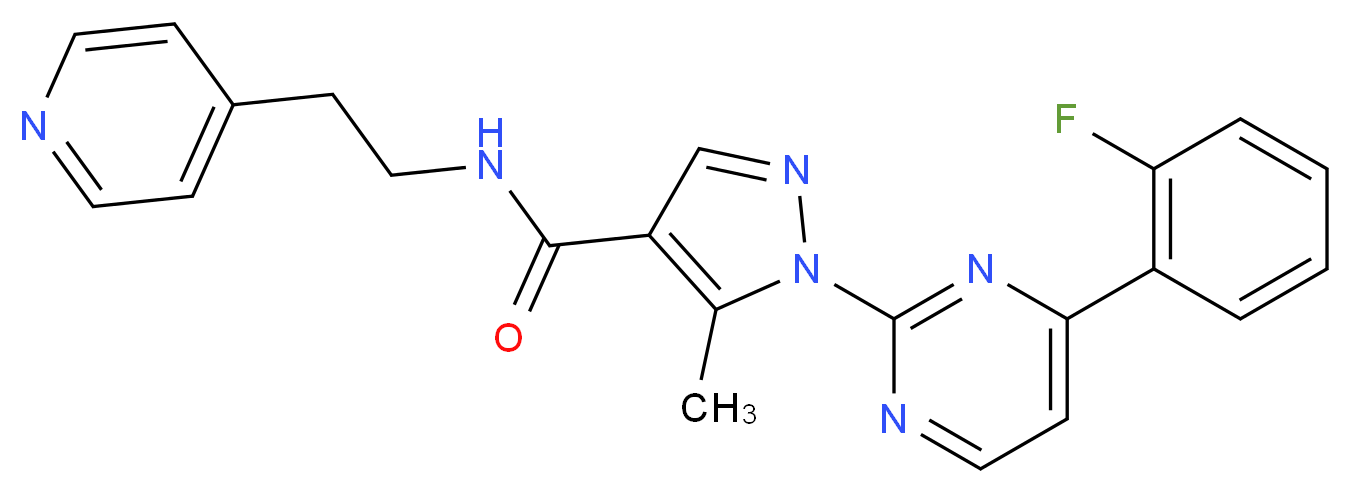 1-[4-(2-fluorophenyl)-2-pyrimidinyl]-5-methyl-N-[2-(4-pyridinyl)ethyl]-1H-pyrazole-4-carboxamide_分子结构_CAS_)