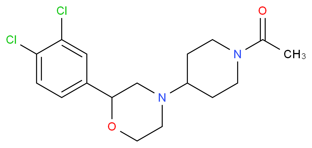 4-(1-acetyl-4-piperidinyl)-2-(3,4-dichlorophenyl)morpholine_分子结构_CAS_)