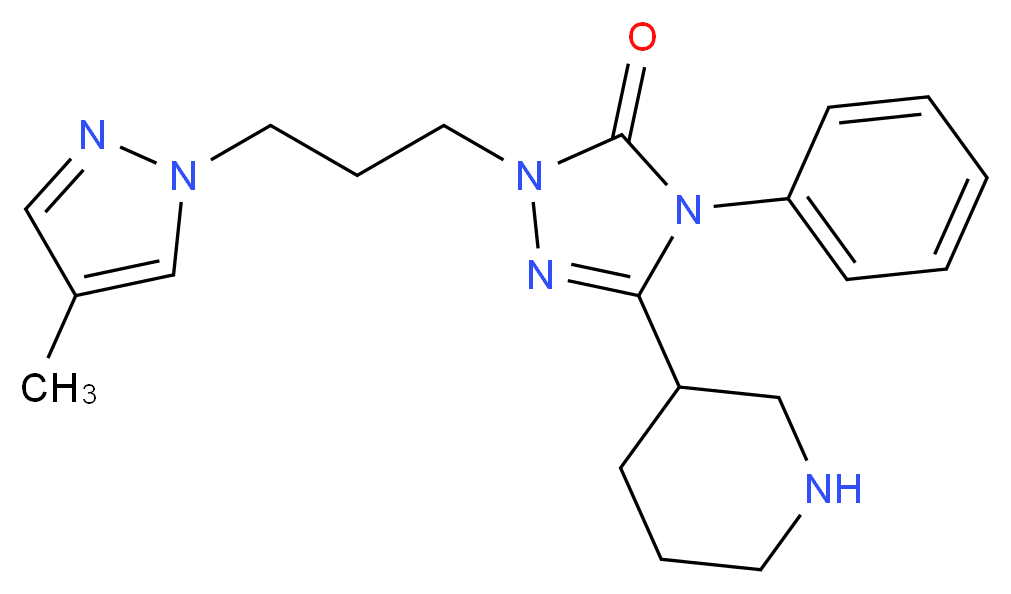 2-[3-(4-methyl-1H-pyrazol-1-yl)propyl]-4-phenyl-5-piperidin-3-yl-2,4-dihydro-3H-1,2,4-triazol-3-one_分子结构_CAS_)