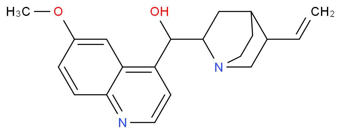 {5-ethenyl-1-azabicyclo[2.2.2]octan-2-yl}(6-methoxyquinolin-4-yl)methanol_分子结构_CAS_130-95-0