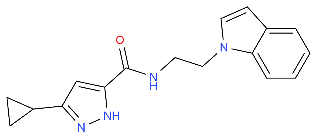 3-cyclopropyl-N-[2-(1H-indol-1-yl)ethyl]-1H-pyrazole-5-carboxamide_分子结构_CAS_)