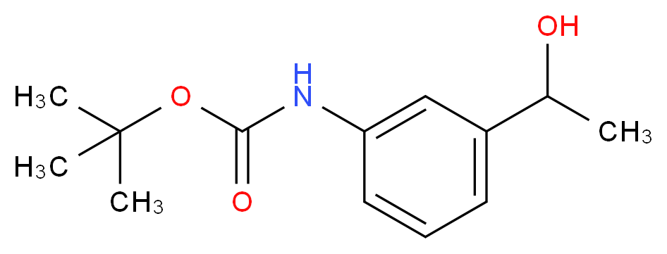 1-(3-Aminophenyl)ethanol, N-BOC protected_分子结构_CAS_)