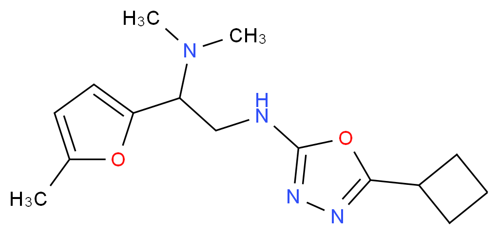 (5-cyclobutyl-1,3,4-oxadiazol-2-yl)[2-(dimethylamino)-2-(5-methyl-2-furyl)ethyl]amine_分子结构_CAS_)