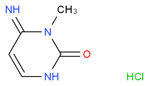 4-imino-3-methyl-1,2,3,4-tetrahydropyrimidin-2-one hydrochloride_分子结构_CAS_90009-77-1