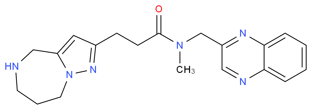N-methyl-N-(2-quinoxalinylmethyl)-3-(5,6,7,8-tetrahydro-4H-pyrazolo[1,5-a][1,4]diazepin-2-yl)propanamide_分子结构_CAS_)