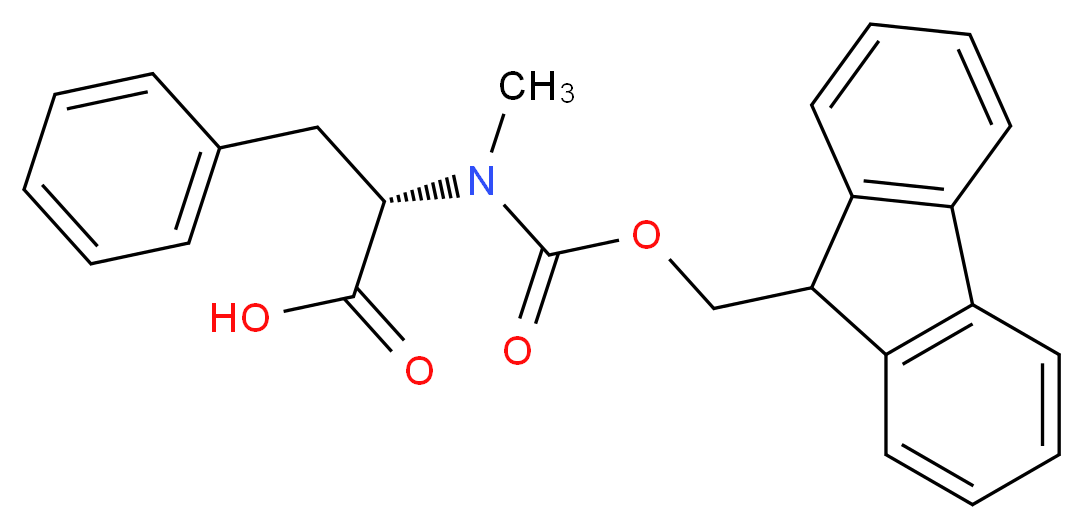 (2S)-2-{[(9H-fluoren-9-ylmethoxy)carbonyl](methyl)amino}-3-phenylpropanoic acid_分子结构_CAS_77128-73-5