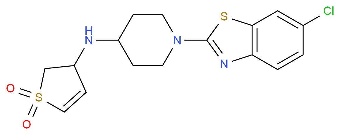 1-(6-chloro-1,3-benzothiazol-2-yl)-N-(1,1-dioxido-2,3-dihydro-3-thienyl)piperidin-4-amine_分子结构_CAS_)