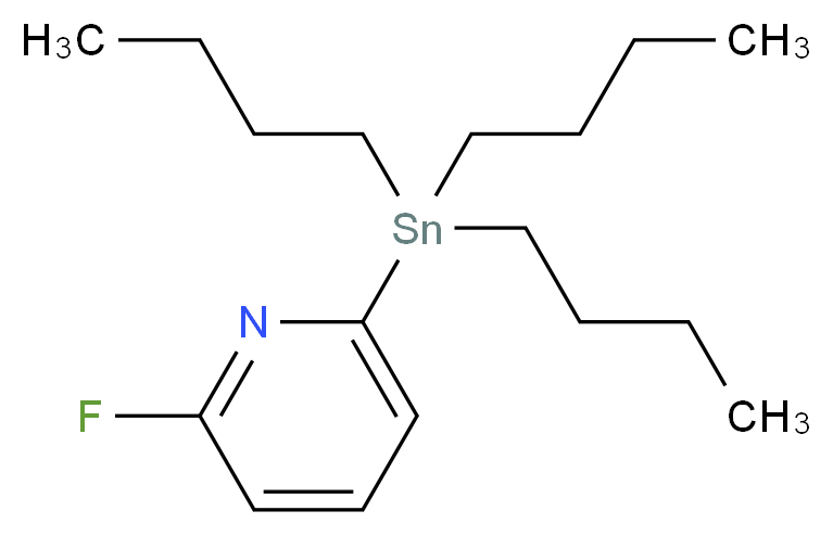 2-Fluoro-6-(tributylstannyl)pyridine 96%_分子结构_CAS_1025744-38-0)