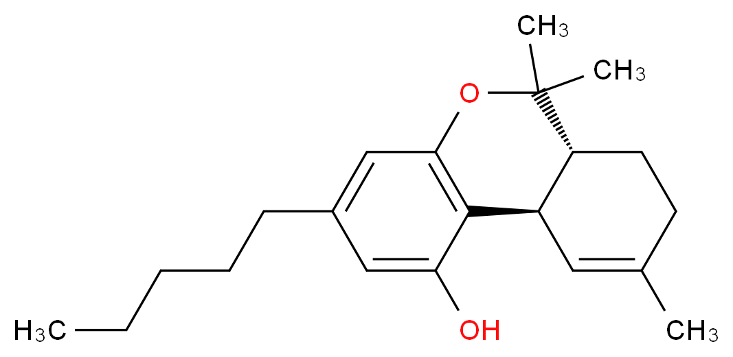 (6aR,10aR)-6,6,9-trimethyl-3-pentyl-6H,6aH,7H,8H,10aH-benzo[c]isochromen-1-ol_分子结构_CAS_1972-08-3