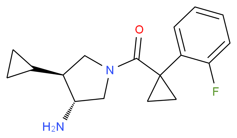 (3R*,4S*)-4-cyclopropyl-1-{[1-(2-fluorophenyl)cyclopropyl]carbonyl}-3-pyrrolidinamine_分子结构_CAS_)