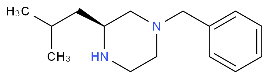 (3S)-1-benzyl-3-(2-methylpropyl)piperazine_分子结构_CAS_444892-03-9