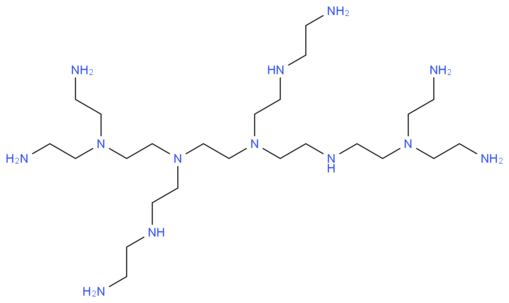 3,15-bis(2-aminoethyl)-6,9-bis({2-[(2-aminoethyl)amino]ethyl})-3,6,9,12,15-pentaazaheptadecane-1,17-diamine_分子结构_CAS_9002-98-6