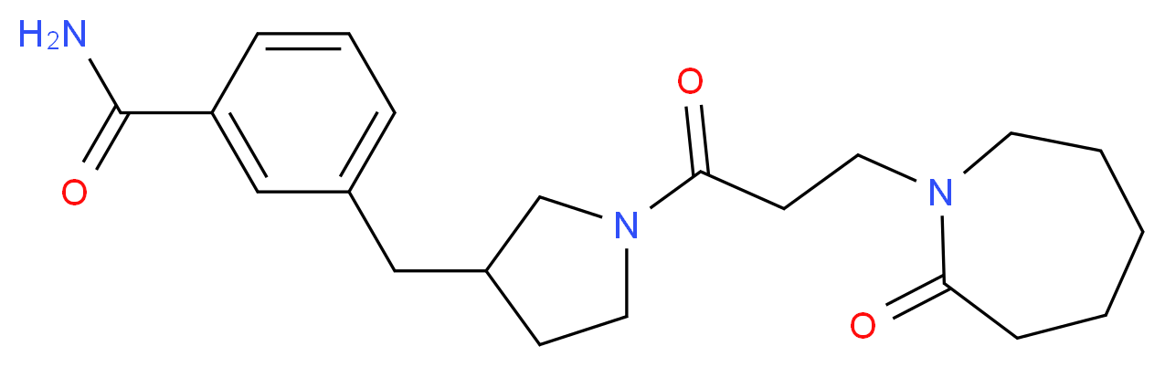 3-({1-[3-(2-oxoazepan-1-yl)propanoyl]pyrrolidin-3-yl}methyl)benzamide_分子结构_CAS_)