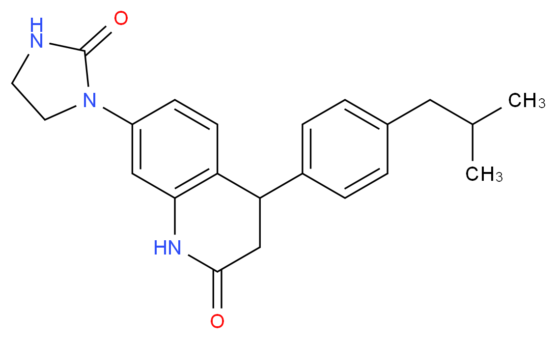 4-(4-isobutylphenyl)-7-(2-oxoimidazolidin-1-yl)-3,4-dihydroquinolin-2(1H)-one_分子结构_CAS_)