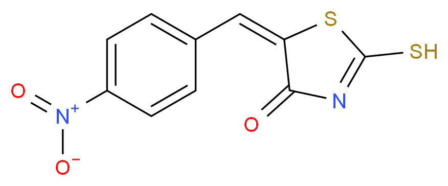 (5E)-2-Mercapto-5-(4-nitrobenzylidene)-1,3-thiazol-4(5H)-one_分子结构_CAS_4120-64-3)