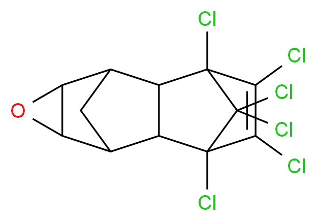 3,4,5,6,13,13-hexachloro-10-oxapentacyclo[6.3.1.1<sup>3</sup>,<sup>6</sup>.0<sup>2</sup>,<sup>7</sup>.0<sup>9</sup>,<sup>1</sup><sup>1</sup>]tridec-4-ene_分子结构_CAS_72-20-8