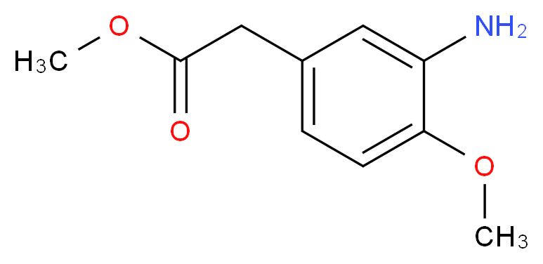 methyl 2-(3-amino-4-methoxyphenyl)acetate_分子结构_CAS_63304-82-5