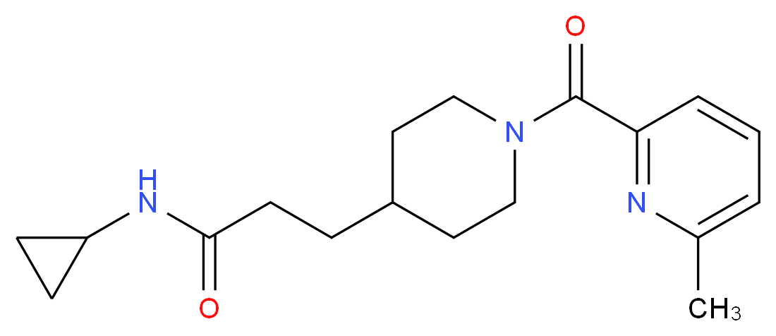 N-cyclopropyl-3-{1-[(6-methyl-2-pyridinyl)carbonyl]-4-piperidinyl}propanamide_分子结构_CAS_)