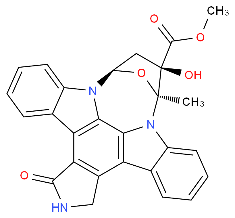 methyl (15S,16R,18R)-16-hydroxy-15-methyl-3-oxo-28-oxa-4,14,19-triazaoctacyclo[12.11.2.1<sup>1</sup><sup>5</sup>,<sup>1</sup><sup>8</sup>.0<sup>2</sup>,<sup>6</sup>.0<sup>7</sup>,<sup>2</sup><sup>7</sup>.0<sup>8</sup>,<sup>1</sup><sup>3</sup>.0<sup>1</sup><sup>9</sup>,<sup>2</sup><sup>6</sup>.0<sup>2</sup><sup>0</sup>,<sup>2</sup><sup>5</sup>]octacosa-1(26),2(6),7(27),8,10,12,20(25),21,23-nonaene-16-carboxylate_分子结构_CAS_99533-80-9