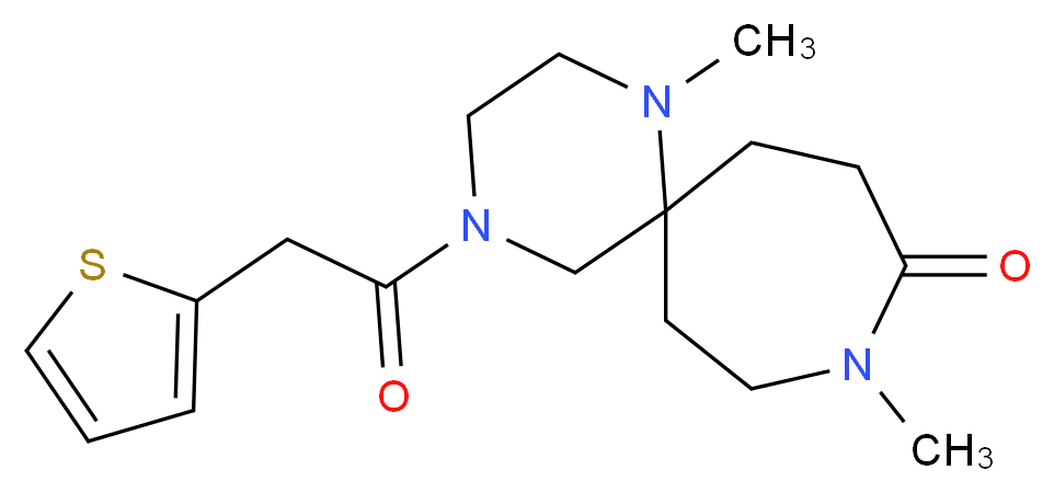 1,9-dimethyl-4-(2-thienylacetyl)-1,4,9-triazaspiro[5.6]dodecan-10-one_分子结构_CAS_)