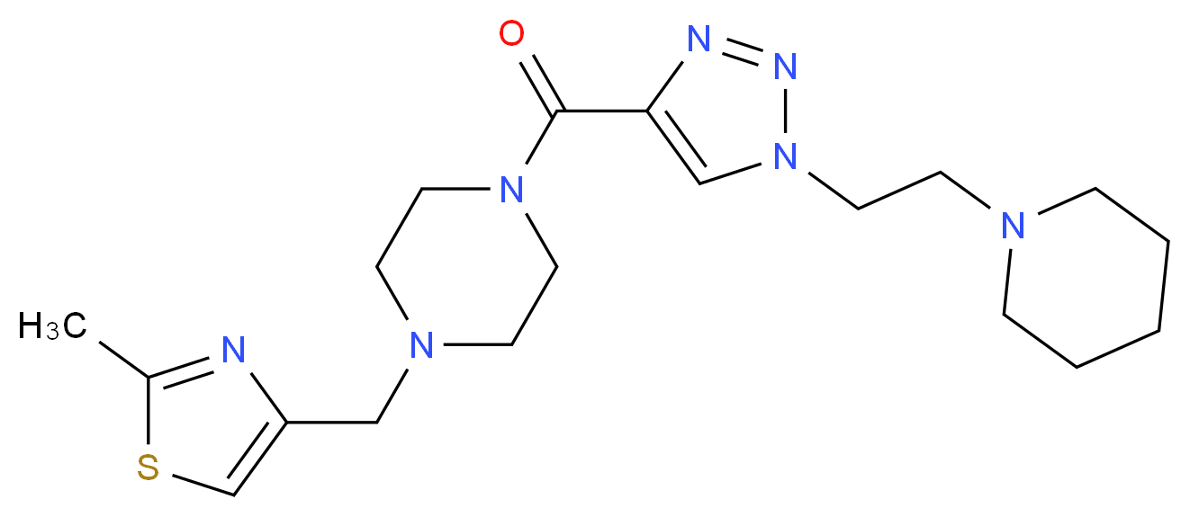 1-[(2-methyl-1,3-thiazol-4-yl)methyl]-4-({1-[2-(1-piperidinyl)ethyl]-1H-1,2,3-triazol-4-yl}carbonyl)piperazine_分子结构_CAS_)