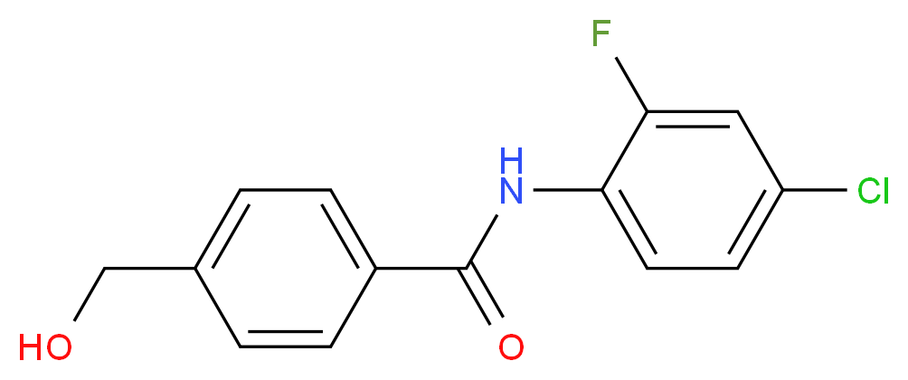 N-(4-chloro-2-fluorophenyl)-4-(hydroxymethyl)benzamide_分子结构_CAS_546096-46-2