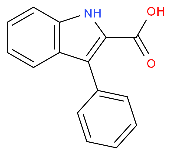 3-phenyl-1H-indole-2-carboxylic acid_分子结构_CAS_6915-67-9