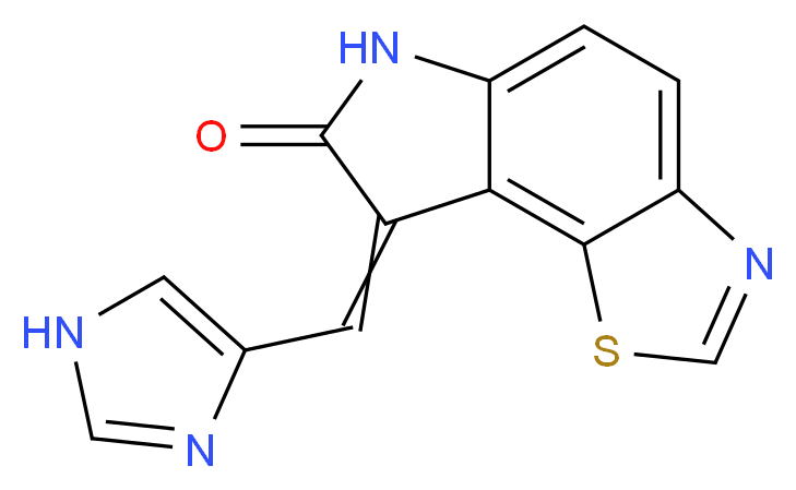 8-(1H-imidazol-4-ylmethylidene)-6H,7H,8H-[1,3]thiazolo[5,4-e]indol-7-one_分子结构_CAS_608512-97-6