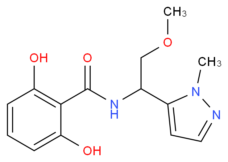 2,6-dihydroxy-N-[2-methoxy-1-(1-methyl-1H-pyrazol-5-yl)ethyl]benzamide_分子结构_CAS_)