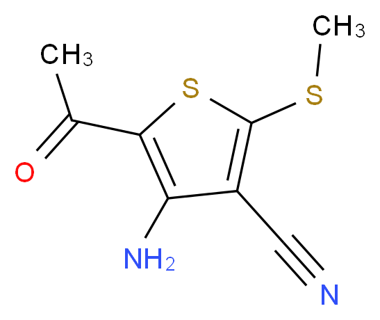 5-acetyl-4-amino-2-(methylthio)thiophene-3-carbonitrile_分子结构_CAS_116171-01-8)