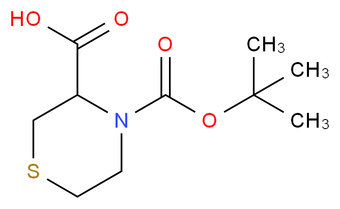 Thiomorpholine-3-carboxylic acid, N-BOC protected_分子结构_CAS_128453-98-5)