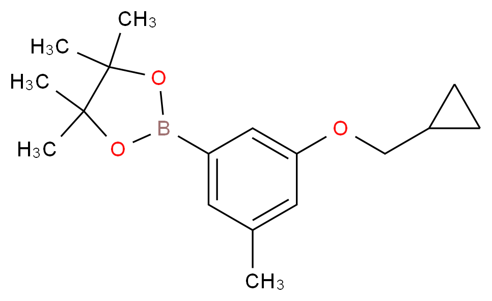 2-(3-(Cyclopropylmethoxy)-5-methylphenyl)-4,4,5,5-tetramethyl-1,3,2-dioxaborolane_分子结构_CAS_1218789-80-0)