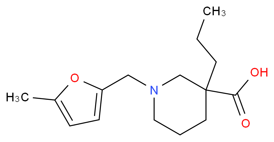 1-[(5-methyl-2-furyl)methyl]-3-propylpiperidine-3-carboxylic acid_分子结构_CAS_)