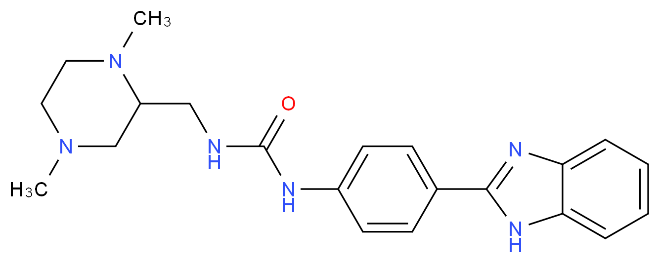 N-[4-(1H-benzimidazol-2-yl)phenyl]-N'-[(1,4-dimethylpiperazin-2-yl)methyl]urea_分子结构_CAS_)