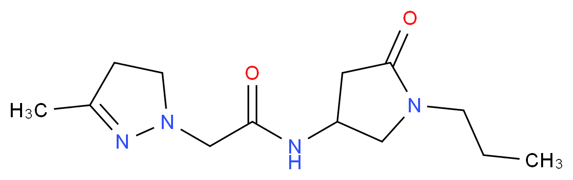 2-(3-methyl-4,5-dihydro-1H-pyrazol-1-yl)-N-(5-oxo-1-propylpyrrolidin-3-yl)acetamide_分子结构_CAS_)