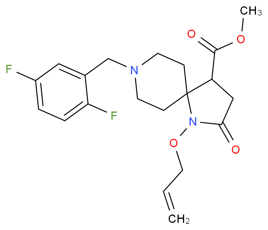 methyl 1-(allyloxy)-8-(2,5-difluorobenzyl)-2-oxo-1,8-diazaspiro[4.5]decane-4-carboxylate_分子结构_CAS_)
