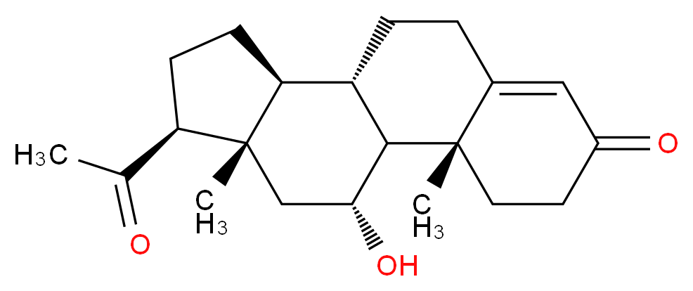 (8S,9S,10R,11R,13S,14S,17S)-17-acetyl-11-hydroxy-10,13-dimethyl-6,7,8,9,10,11,12,13,14,15,16,17-dodecahydro-1H-cyclopenta[a]phenanthren-3(2H)-one_分子结构_CAS_)