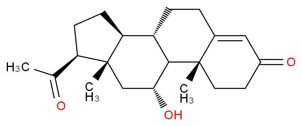 (1S,2R,10S,11S,14S,15S,17R)-14-acetyl-17-hydroxy-2,15-dimethyltetracyclo[8.7.0.0<sup>2</sup>,<sup>7</sup>.0<sup>1</sup><sup>1</sup>,<sup>1</sup><sup>5</sup>]heptadec-6-en-5-one_分子结构_CAS_80-75-1