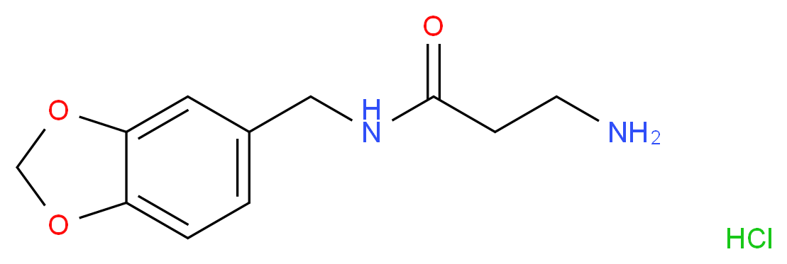 3-amino-N-(benzo[d][1,3]dioxol-5-ylmethyl)propanamide hydrochloride_分子结构_CAS_)