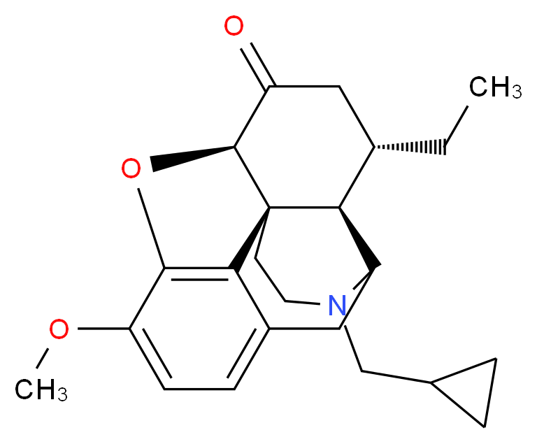 (1S,13R,16S,17R)-4-(cyclopropylmethyl)-16-ethyl-10-methoxy-12-oxa-4-azapentacyclo[9.6.1.0<sup>1</sup>,<sup>1</sup><sup>3</sup>.0<sup>5</sup>,<sup>1</sup><sup>7</sup>.0<sup>7</sup>,<sup>1</sup><sup>8</sup>]octadeca-7,9,11(18)-trien-14-one_分子结构_CAS_72060-05-0