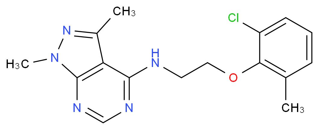 N-[2-(2-chloro-6-methylphenoxy)ethyl]-1,3-dimethyl-1H-pyrazolo[3,4-d]pyrimidin-4-amine_分子结构_CAS_)