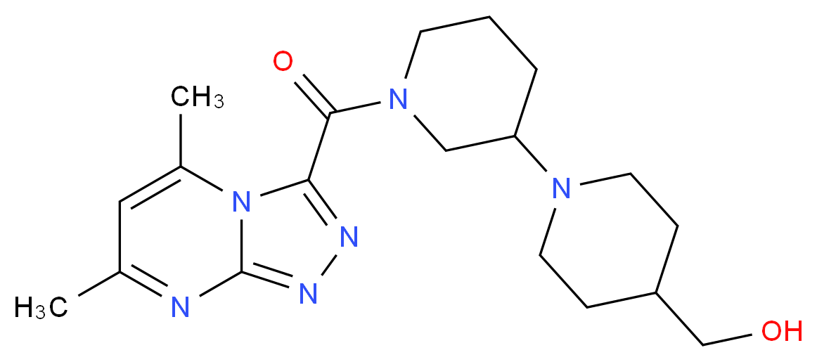 {1'-[(5,7-dimethyl[1,2,4]triazolo[4,3-a]pyrimidin-3-yl)carbonyl]-1,3'-bipiperidin-4-yl}methanol_分子结构_CAS_)