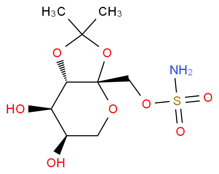 [(3aS,6R,7R,7aS)-6,7-dihydroxy-2,2-dimethyl-hexahydro-[1,3]dioxolo[4,5-b]pyran-3a-yl]methyl sulfamate_分子结构_CAS_106881-41-8