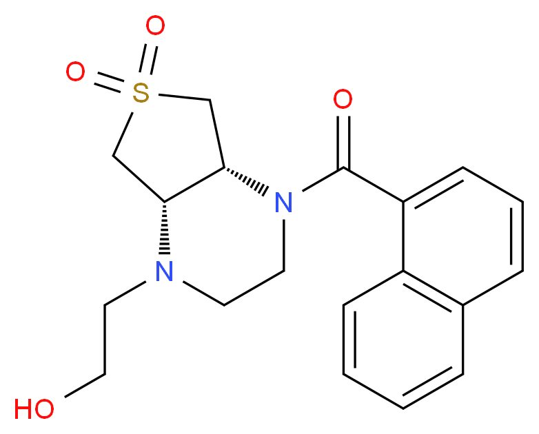 2-[(4aR*,7aS*)-4-(1-naphthoyl)-6,6-dioxidohexahydrothieno[3,4-b]pyrazin-1(2H)-yl]ethanol_分子结构_CAS_)
