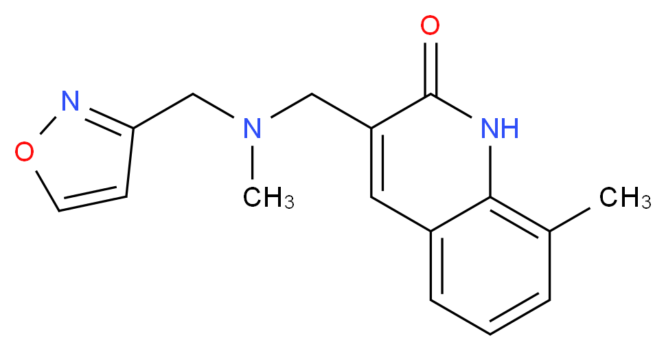 3-{[(isoxazol-3-ylmethyl)(methyl)amino]methyl}-8-methylquinolin-2(1H)-one_分子结构_CAS_)