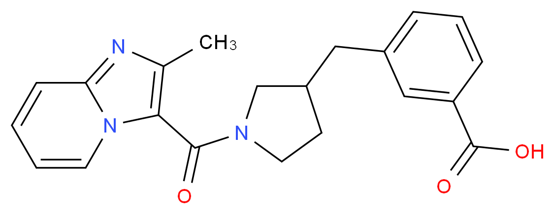 3-({1-[(2-methylimidazo[1,2-a]pyridin-3-yl)carbonyl]-3-pyrrolidinyl}methyl)benzoic acid_分子结构_CAS_)