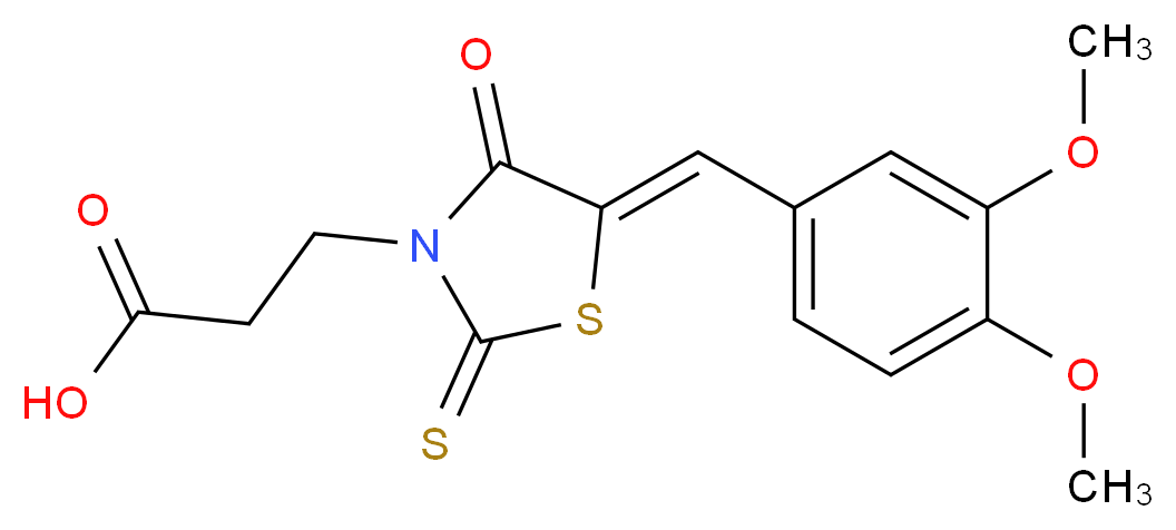 3-[(5Z)-5-[(3,4-dimethoxyphenyl)methylidene]-4-oxo-2-sulfanylidene-1,3-thiazolidin-3-yl]propanoic acid_分子结构_CAS_7025-25-4