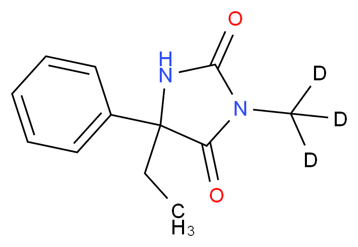 5-ethyl-3-(<sup>2</sup>H<sub>3</sub>)methyl-5-phenylimidazolidine-2,4-dione_分子结构_CAS_1185101-86-3