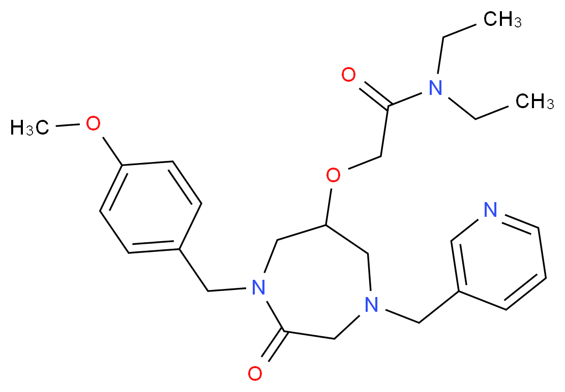 N,N-diethyl-2-{[1-(4-methoxybenzyl)-2-oxo-4-(3-pyridinylmethyl)-1,4-diazepan-6-yl]oxy}acetamide_分子结构_CAS_)