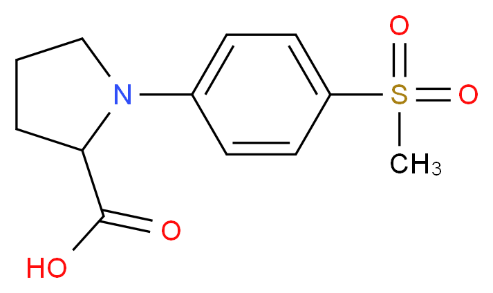 1-[4-(Methylsulfonyl)phenyl]pyrrolidine-2-carboxylic acid_分子结构_CAS_)